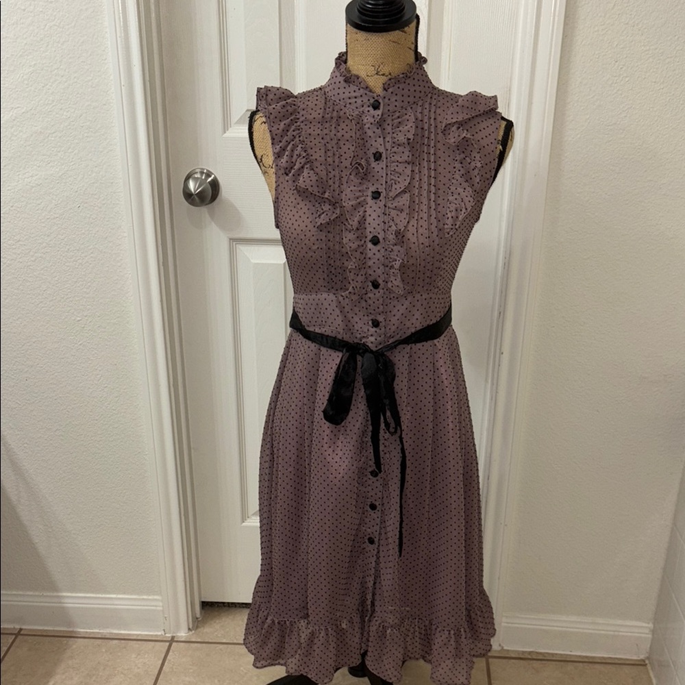 Purple Ruffled Midi Sundress - Picture 5 of 11